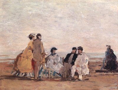 Sur la plage de Trouville, c.1865 - Eugene Louis Boudin